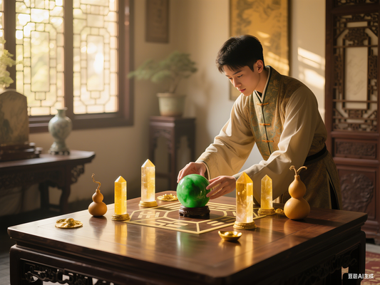 Feng Shui Crystal Grids: Tourmaline, Amber & Turquoise Layouts for Luck