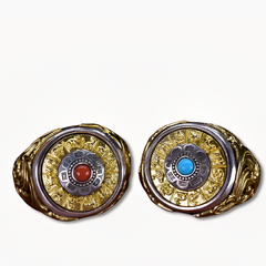 Tang Grass Pattern Fortune-Turning Nine Palaces and Eight Trigrams Ring