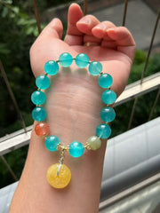 ✨ Amazonite Lucky Charm Bracelet ✨ —11mm Mystical Blue-Green • Money & Protection Stone—