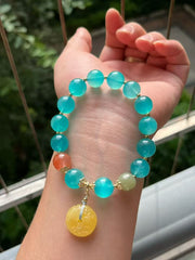 ✨ Amazonite Lucky Charm Bracelet ✨ —11mm Mystical Blue-Green • Money & Protection Stone—