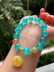 ✨ Amazonite Lucky Charm Bracelet ✨ —11mm Mystical Blue-Green • Money & Protection Stone—