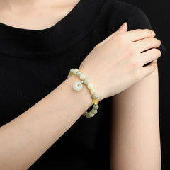 8mm Hetian Jade Treasure Bead Bracelet ✨ Whispering Serenity Gift Set