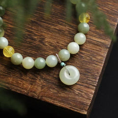 8mm Hetian Jade Treasure Bead Bracelet ✨ Whispering Serenity Gift Set