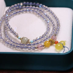 4mm Grey Moonstone Bracelet ✨ Lover's Stone Energy - Anxiety Relief Gift Set