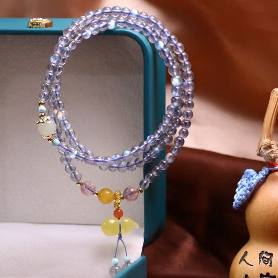 4mm Grey Moonstone Bracelet ✨ Lover's Stone Energy - Anxiety Relief Gift Set