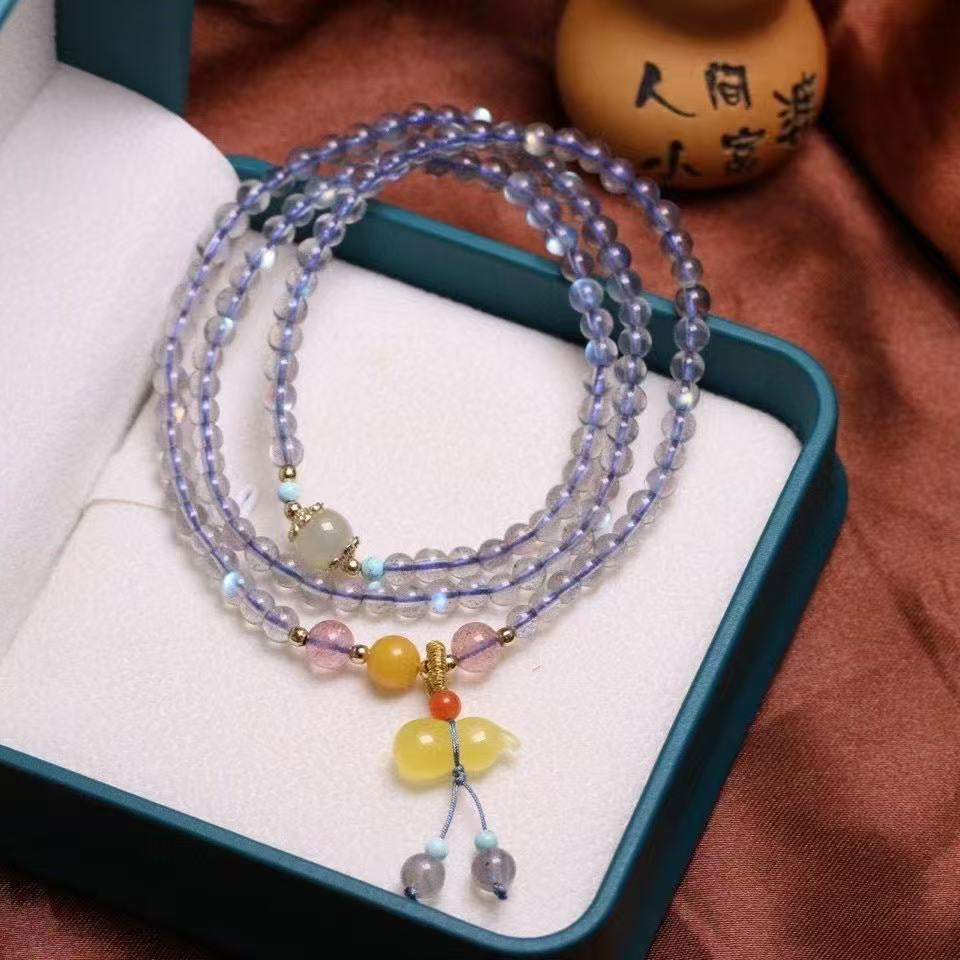 4mm Grey Moonstone Bracelet ✨ Lover's Stone Energy - Anxiety Relief Gift Set