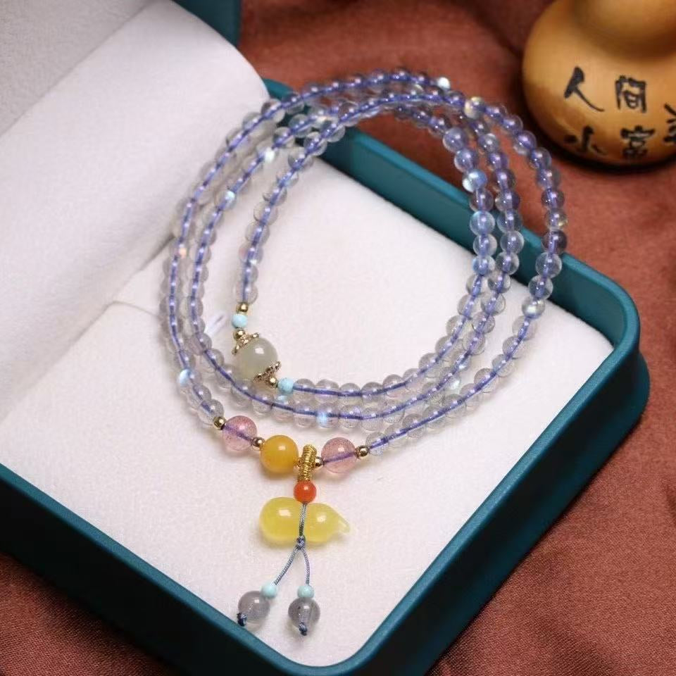 4mm Grey Moonstone Bracelet ✨ Lover's Stone Energy - Anxiety Relief Gift Set