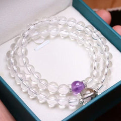 7mm Natural Clear Quartz Bracelet ✨ Cosmic Energy Battery + Focus Booster