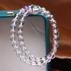 7mm Natural Clear Quartz Bracelet ✨ Cosmic Energy Battery + Focus Booster
