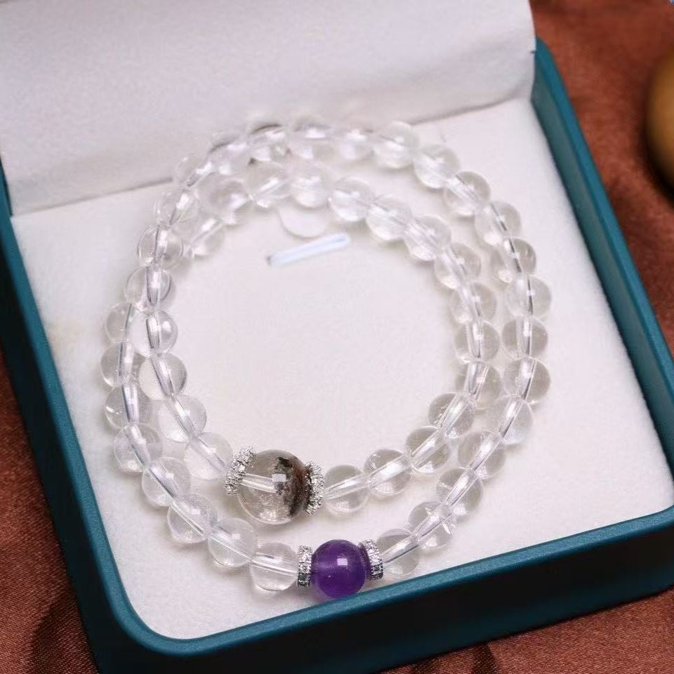 7mm Natural Clear Quartz Bracelet ✨ Cosmic Energy Battery + Focus Booster