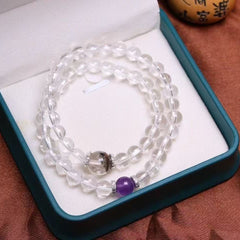 7mm Natural Clear Quartz Bracelet ✨ Cosmic Energy Battery + Focus Booster