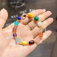 ✨ Candy Multigem Bracelet ✨ —Natural Beeswax & 12 Gemstones • Collector's Dream—