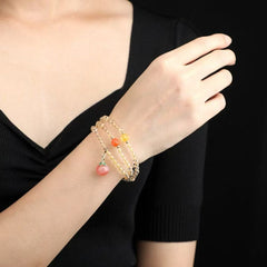 Sunshine Manifestation Bracelet ✨｜4.5mm AAA Citrine + Red Agate & Amber｜
