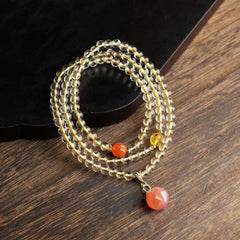 Sunshine Manifestation Bracelet ✨｜4.5mm AAA Citrine + Red Agate & Amber｜