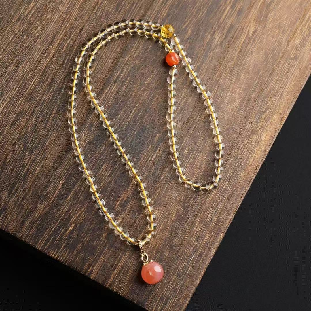 Sunshine Manifestation Bracelet ✨｜4.5mm AAA Citrine + Red Agate & Amber｜