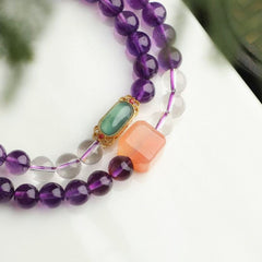 🔥 2025 Pluto's Fire Amethyst Bracelet ✨ Royal Purple Energy Stone｜NASA-Approved 447nm Frequency｜Changes Color Under Stress｜