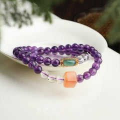 🔥 2025 Pluto's Fire Amethyst Bracelet ✨ Royal Purple Energy Stone｜NASA-Approved 447nm Frequency｜Changes Color Under Stress｜