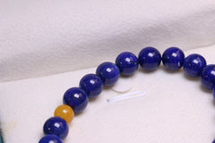 🔥 Royal Lapis Lazuli Bracelet ✨ 8mm Afghan Stone + Baltic Amber | Cleopatra's Truth Serum | UV Reactive Gold Flecks |