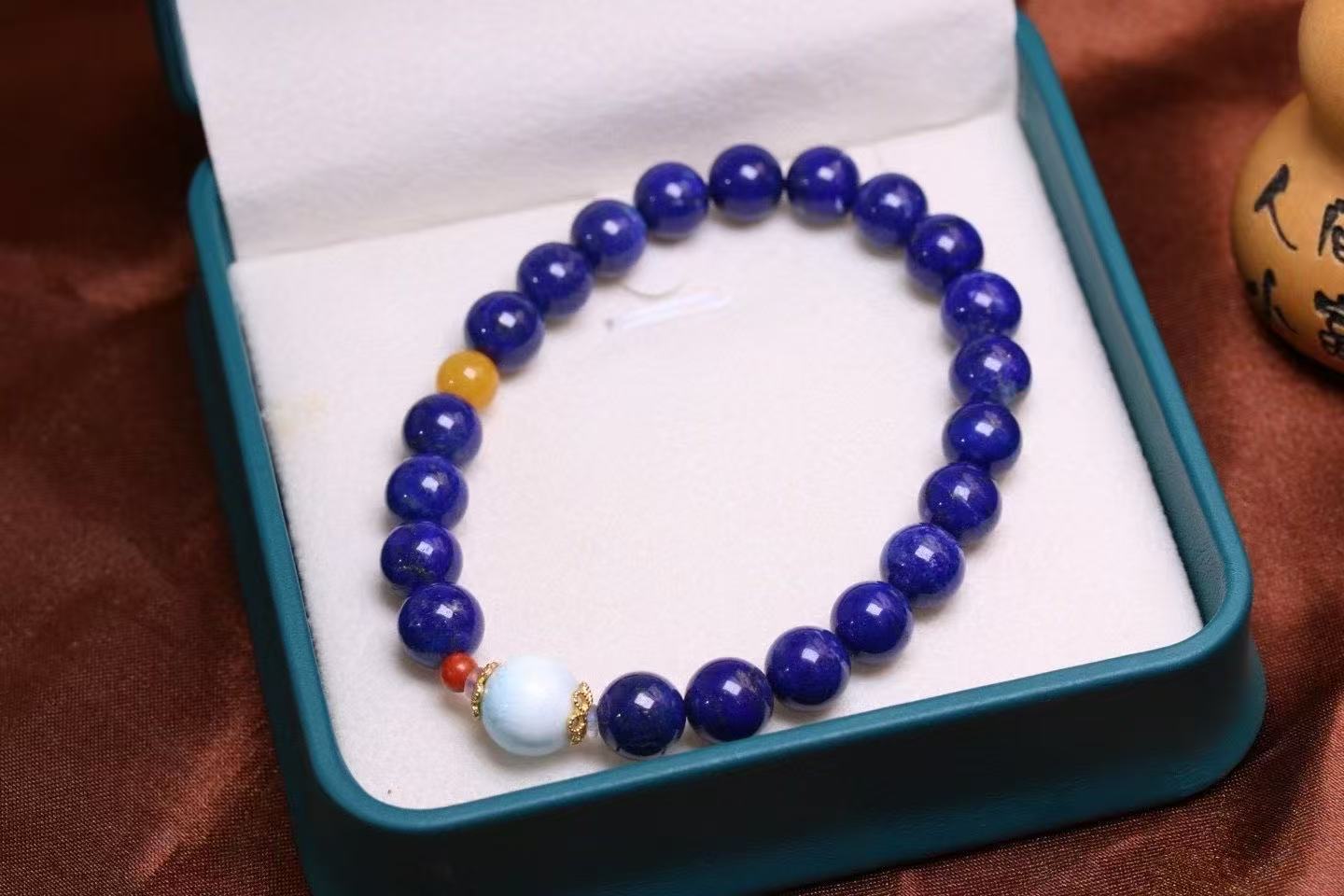 🔥 Royal Lapis Lazuli Bracelet ✨ 8mm Afghan Stone + Baltic Amber | Cleopatra's Truth Serum | UV Reactive Gold Flecks |