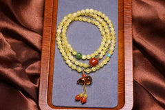 🍯 Honey Amber Triple Wrap Bracelet | 5mm Beads + Jade & Flower Amber | Boho Chic Jewelry |