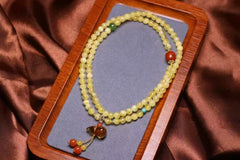 🍯 Honey Amber Triple Wrap Bracelet | 5mm Beads + Jade & Flower Amber | Boho Chic Jewelry |